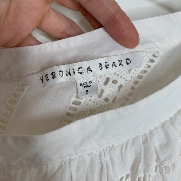 Veronica Beard Cruz Eyelet One Shoulder Top Womens Size 6 - Picture 15 of 16